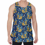 Hawaiian Tiki Pattern Print Men's Velvet Tank Top