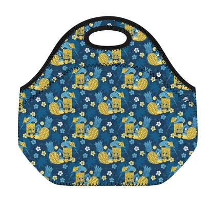 Hawaiian Tiki Pattern Print Neoprene Lunch Bag