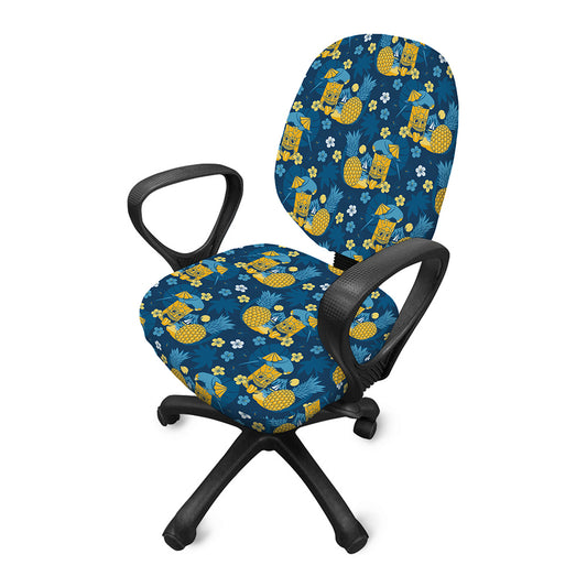 Hawaiian Tiki Pattern Print Office Chair Cover