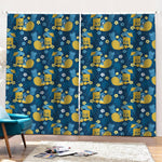 Hawaiian Tiki Pattern Print Pencil Pleat Curtains