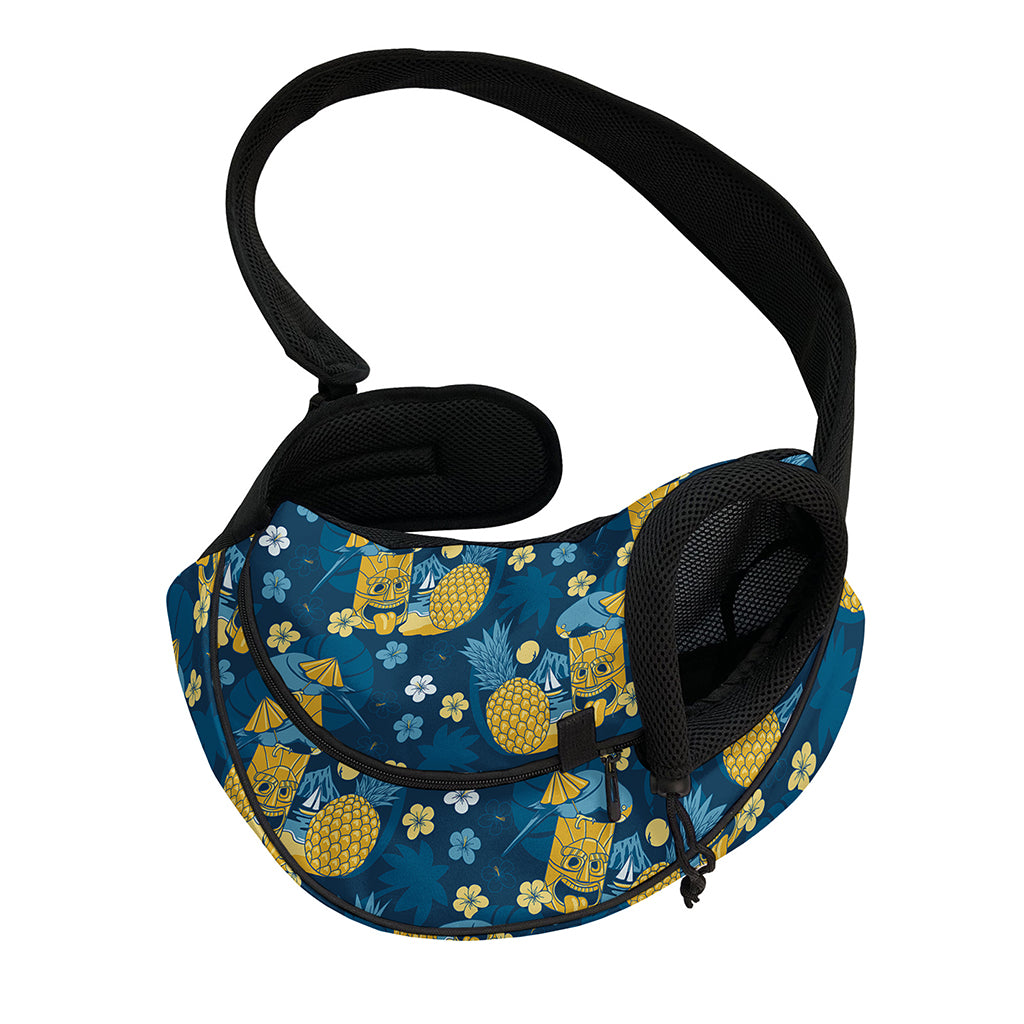 Hawaiian Tiki Pattern Print Pet Sling Carrier