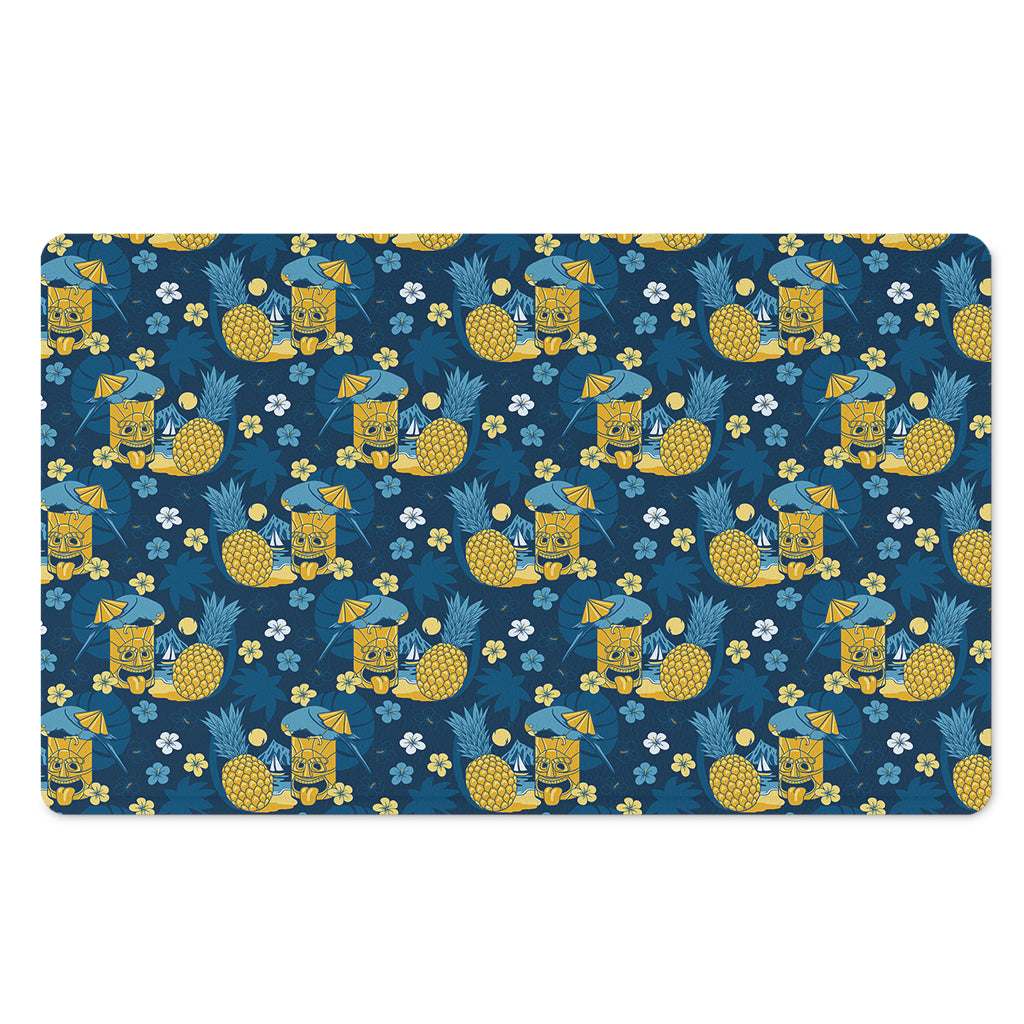 Hawaiian Tiki Pattern Print Polyester Doormat