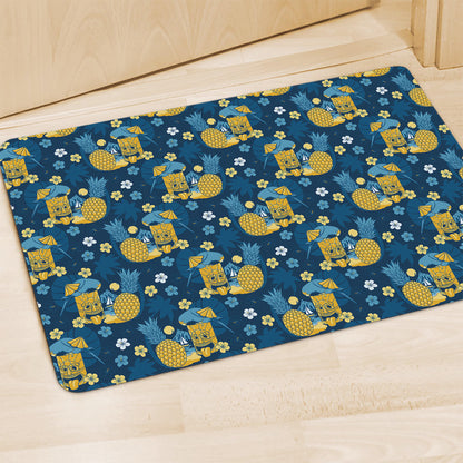 Hawaiian Tiki Pattern Print Polyester Doormat