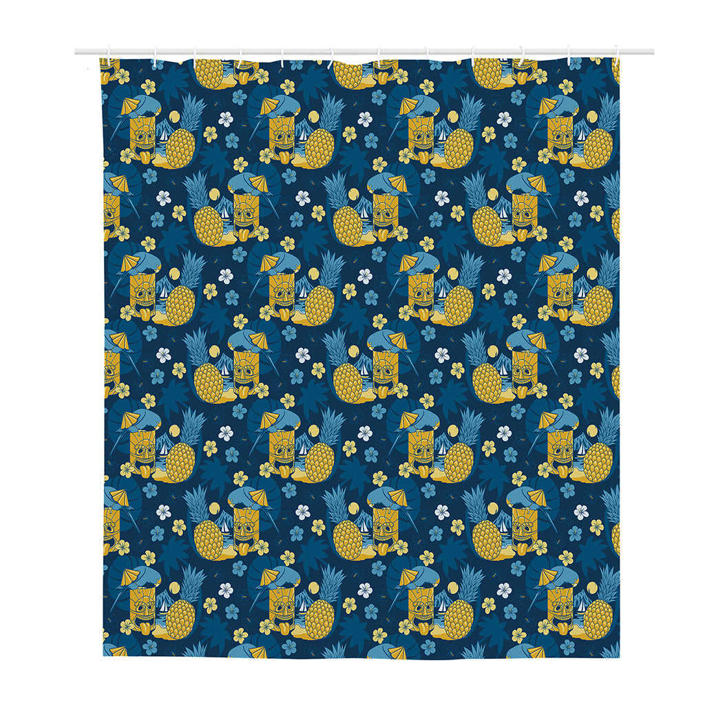 Hawaiian Tiki Pattern Print Polyester Shower Curtain