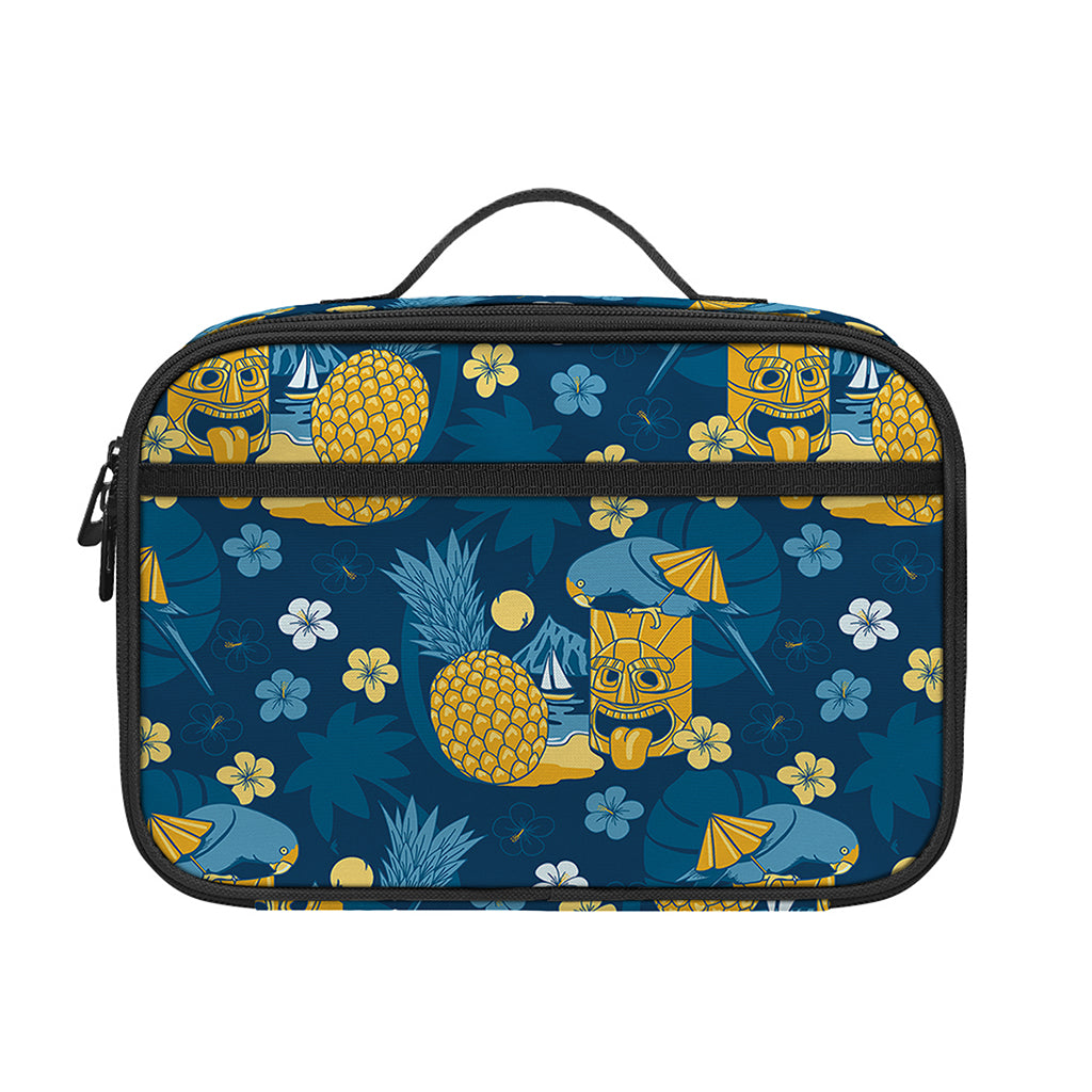 Hawaiian Tiki Pattern Print Portable Lunch Bag