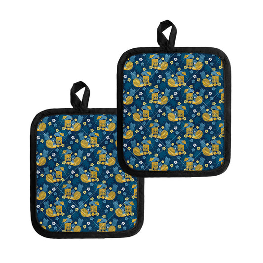 Hawaiian Tiki Pattern Print Pot Holders