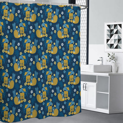 Hawaiian Tiki Pattern Print Premium Shower Curtain