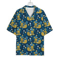 Hawaiian Tiki Pattern Print Rayon Hawaiian Shirt