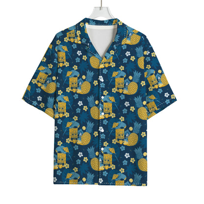 Hawaiian Tiki Pattern Print Rayon Hawaiian Shirt