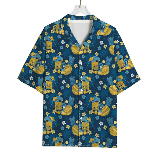 Hawaiian Tiki Pattern Print Rayon Hawaiian Shirt