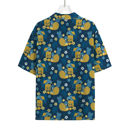 Hawaiian Tiki Pattern Print Rayon Hawaiian Shirt