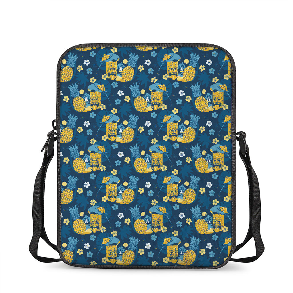 Hawaiian Tiki Pattern Print Rectangular Crossbody Bag
