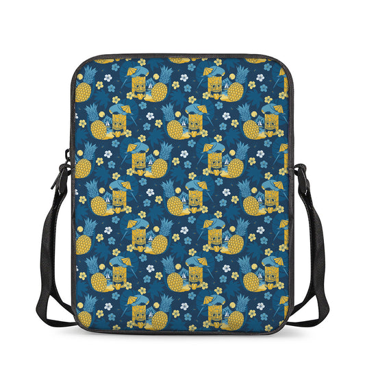Hawaiian Tiki Pattern Print Rectangular Crossbody Bag