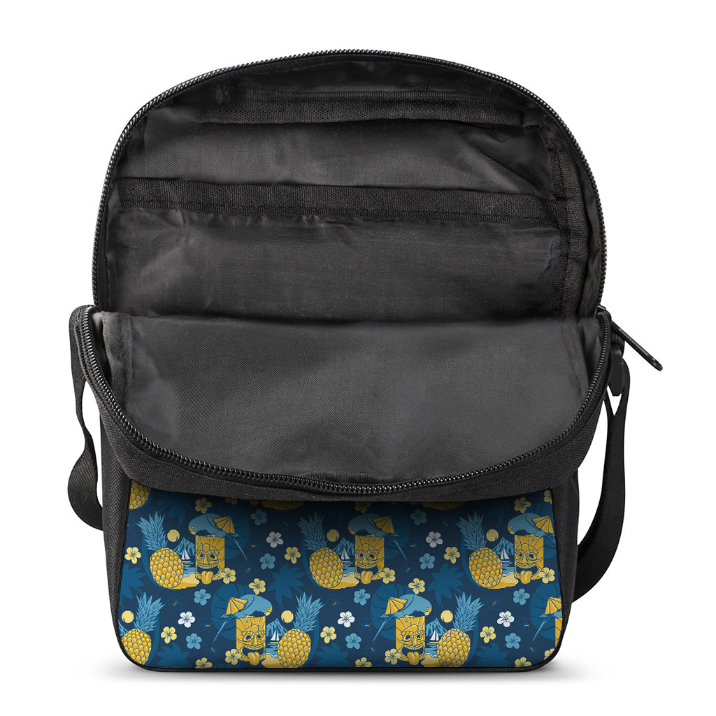 Hawaiian Tiki Pattern Print Rectangular Crossbody Bag