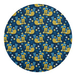 Hawaiian Tiki Pattern Print Round Blanket