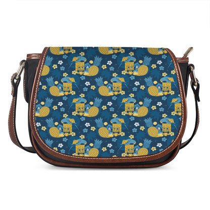 Hawaiian Tiki Pattern Print Saddle Bag