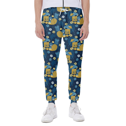 Hawaiian Tiki Pattern Print Scuba Joggers