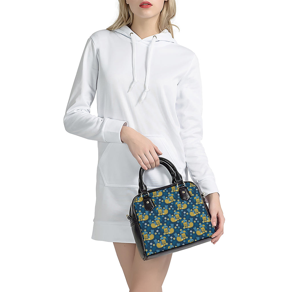 Hawaiian Tiki Pattern Print Shoulder Handbag
