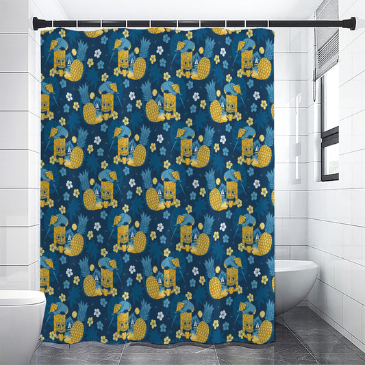 Hawaiian Tiki Pattern Print Shower Curtain