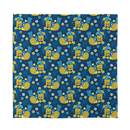 Hawaiian Tiki Pattern Print Silk Bandana