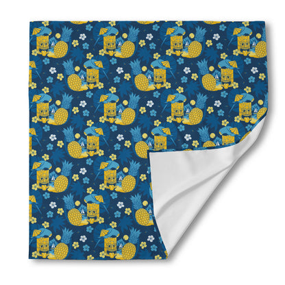 Hawaiian Tiki Pattern Print Silk Bandana