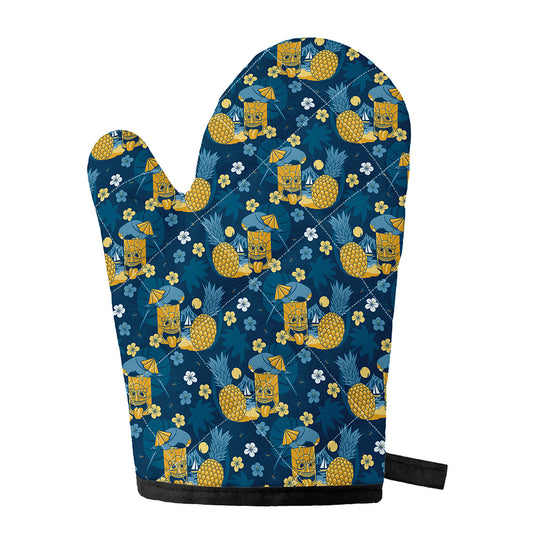 Hawaiian Tiki Pattern Print Single Oven Mitt