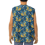 Hawaiian Tiki Pattern Print Sleeveless Baseball Jersey