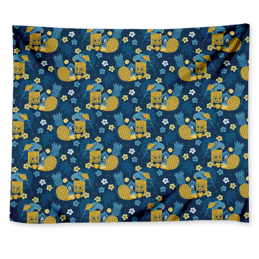 Hawaiian Tiki Pattern Print Tapestry