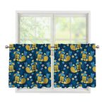 Hawaiian Tiki Pattern Print Tier Curtains