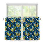Hawaiian Tiki Pattern Print Tier Curtains