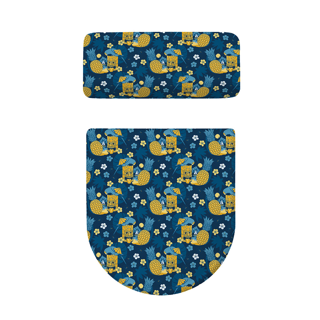 Hawaiian Tiki Pattern Print Toilet Lid And Tank Cover Set
