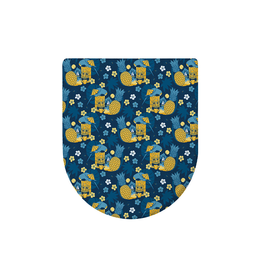 Hawaiian Tiki Pattern Print Toilet Lid Cover