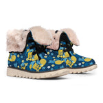 Hawaiian Tiki Pattern Print Winter Boots