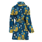 Hawaiian Tiki Pattern Print Women's Bathrobe