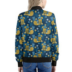 Hawaiian Tiki Pattern Print Women's Bomber Jacket