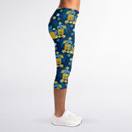 Hawaiian Tiki Pattern Print Women's Capri Leggings
