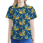 Hawaiian Tiki Pattern Print Women's Polo Shirt