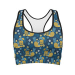 Hawaiian Tiki Pattern Print Women's Sports Bra