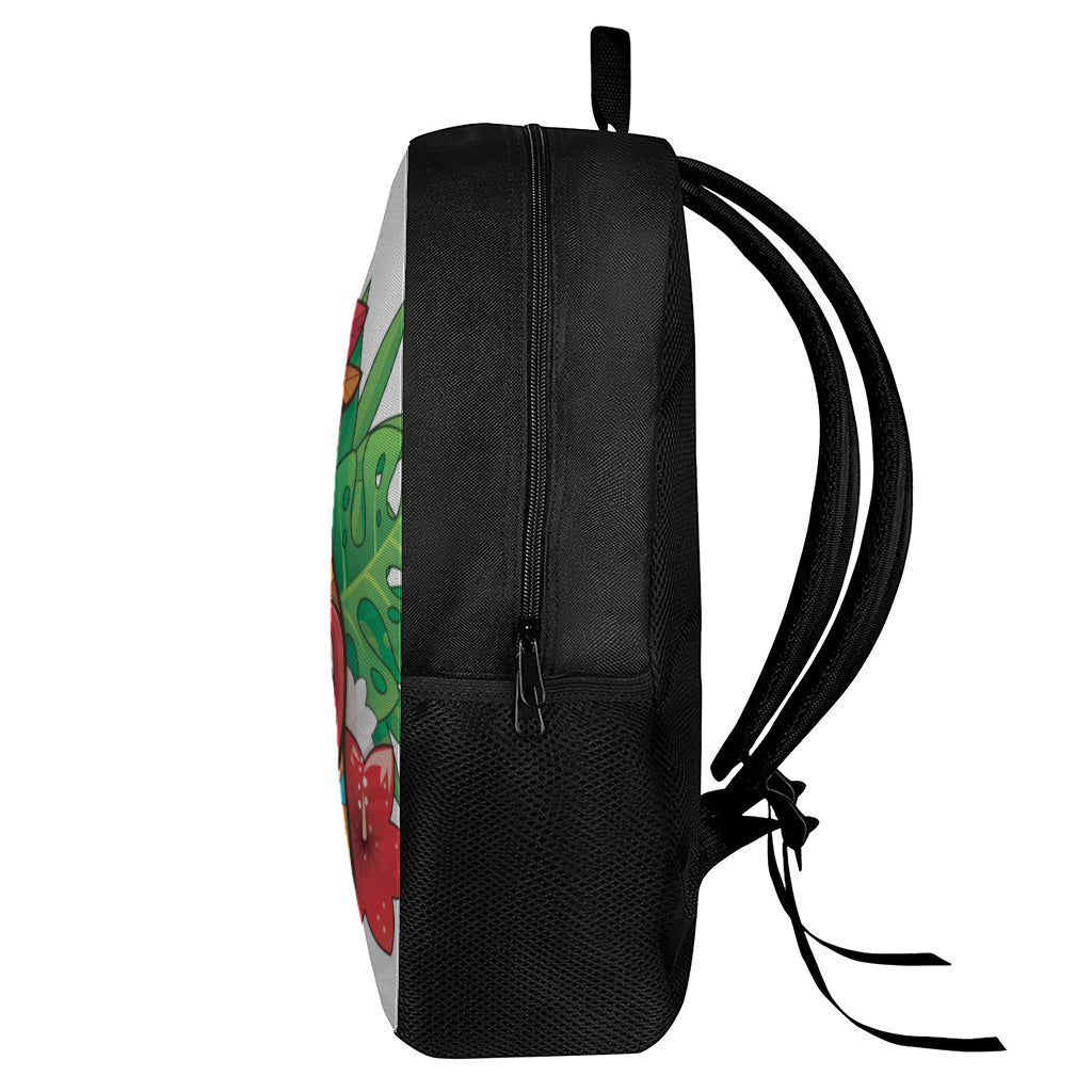 Hawaiian Tiki Print 17 Inch Backpack