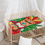 Hawaiian Tiki Print Baby Crib Sheet