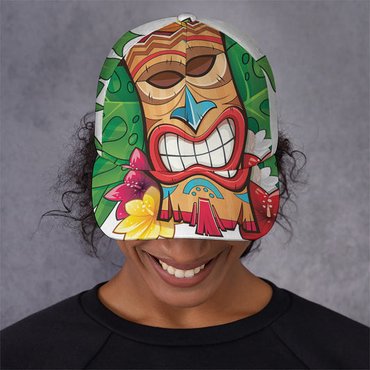 Hawaiian Tiki Print Baseball Cap