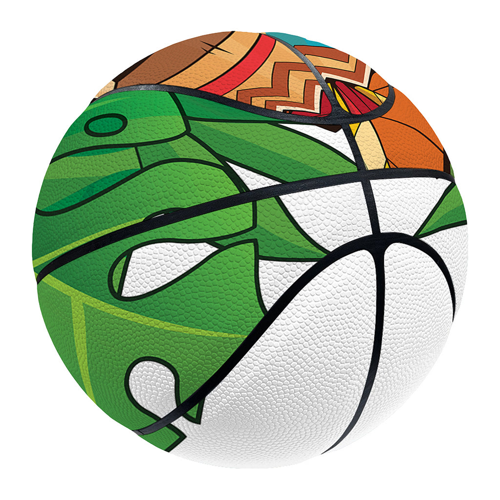 Hawaiian Tiki Print Basketball