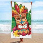 Hawaiian Tiki Print Beach Towel