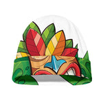 Hawaiian Tiki Print Beanie