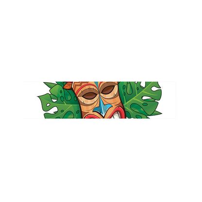 Hawaiian Tiki Print Bed Runner