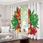 Hawaiian Tiki Print Blackout Grommet Curtains