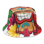 Hawaiian Tiki Print Bucket Hat