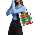 Hawaiian Tiki Print Canvas Tote Bag