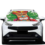 Hawaiian Tiki Print Car Windshield Snow Cover