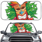 Hawaiian Tiki Print Car Windshield Sun Shade